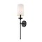 Z-Lite Emily 1 Light Wall Sconce, Matte Black & White 807-1S-MB - alternate 1